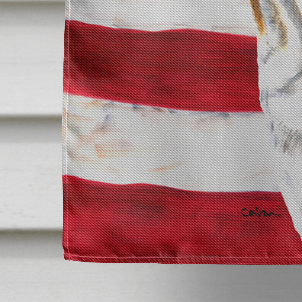 USA American Flag with Bulldog English House Flag 28x40 Porch Sleeve Pole Decorative Outside Yard Banner Artwork Wall Hanging, Polyester