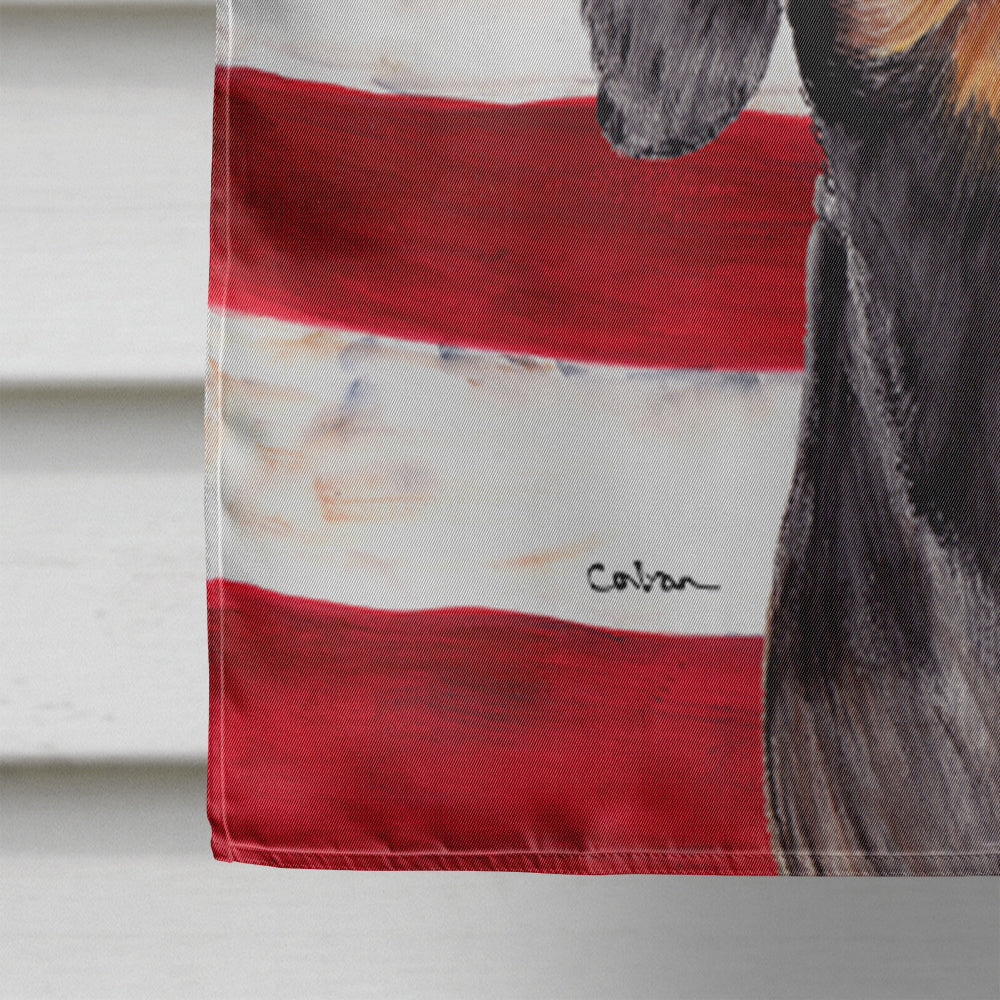 USA American Flag with Dachshund House Flag 28x40 Porch Sleeve Pole Decorative Outside Yard Banner Artwork Wall Hanging, Polyester