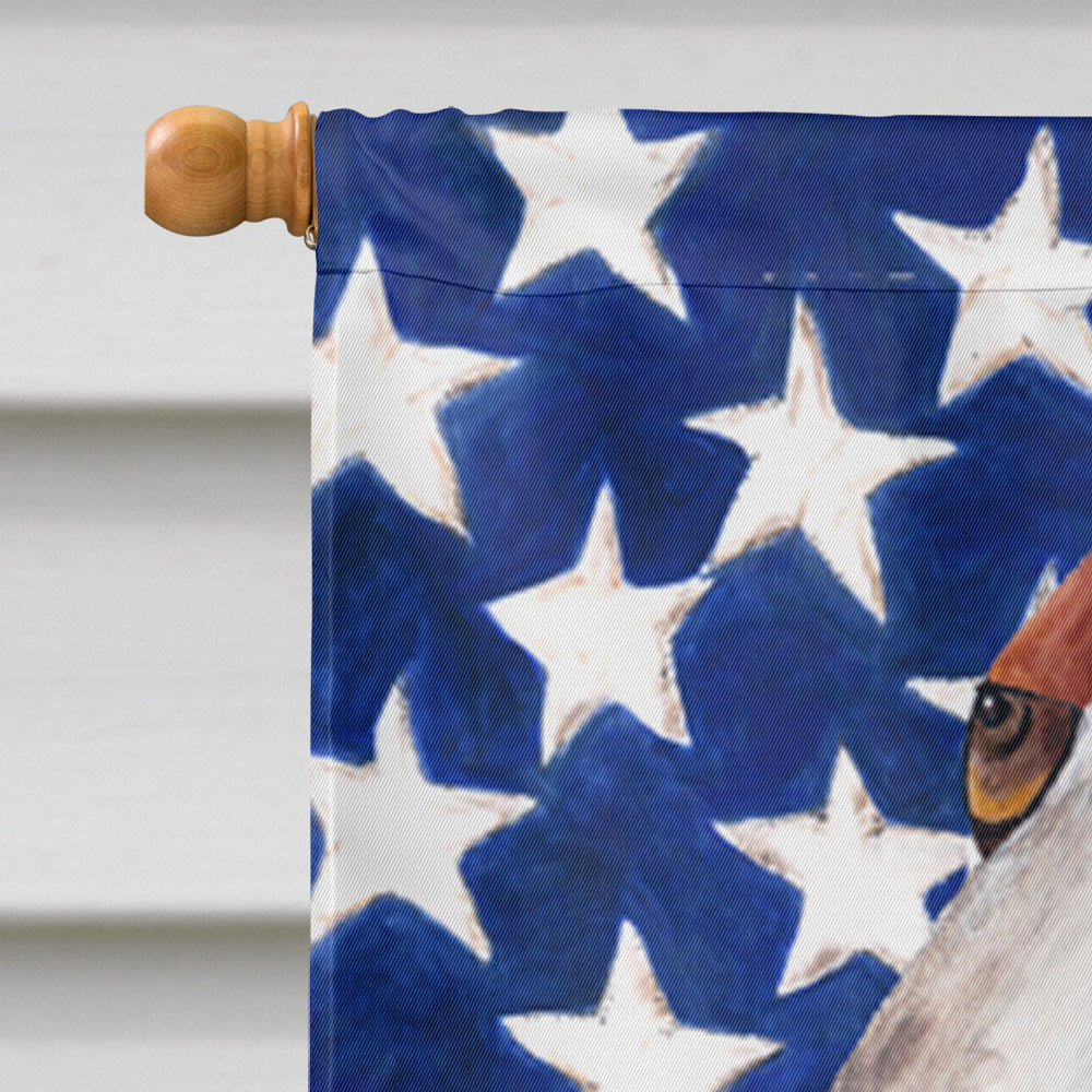USA American Flag with Basset Hound House Flag 28x40 Porch Sleeve Pole Decorative Outside Yard Banner Artwork Wall Hanging, Polyester