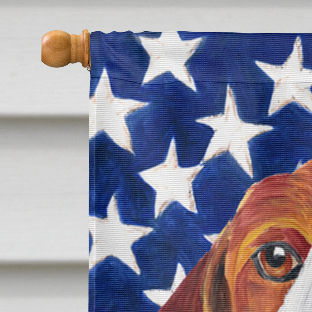 USA American Flag with Beagle House Flag 28x40 Porch Sleeve Pole Decorative Outside Yard Banner Artwork Wall Hanging, Polyester