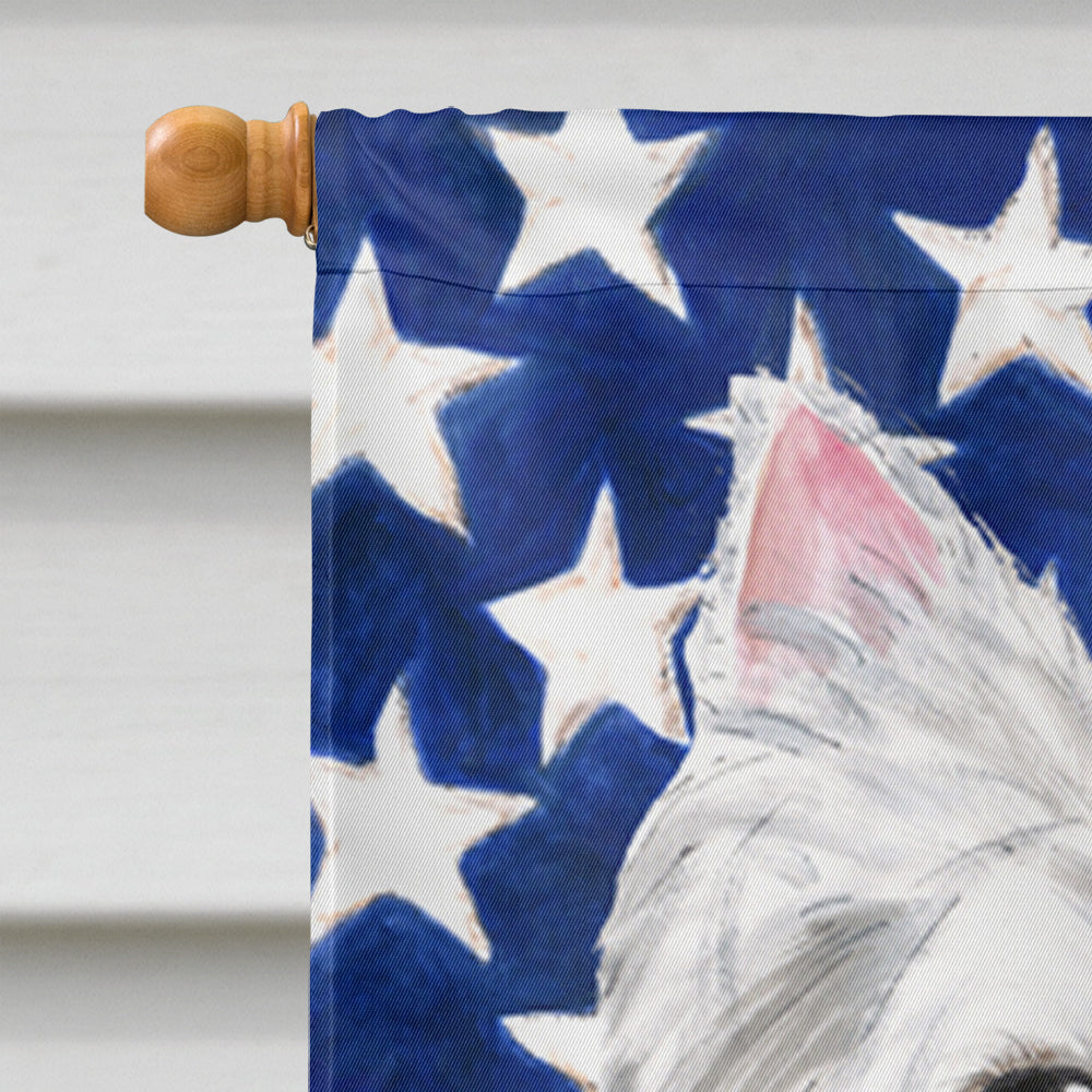 USA American Flag with Westie House Flag 28x40 Porch Sleeve Pole Decorative Outside Yard Banner Artwork Wall Hanging, Polyester