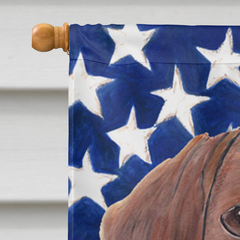 USA American Flag with Dachshund House Flag 28x40 Porch Sleeve Pole Decorative Outside Yard Banner Artwork Wall Hanging, Polyester