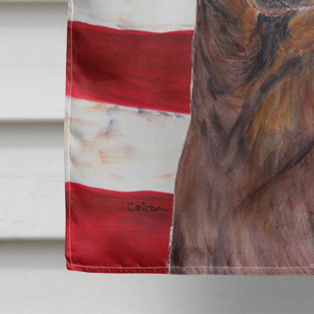 USA American Flag with Dachshund House Flag 28x40 Porch Sleeve Pole Decorative Outside Yard Banner Artwork Wall Hanging, Polyester