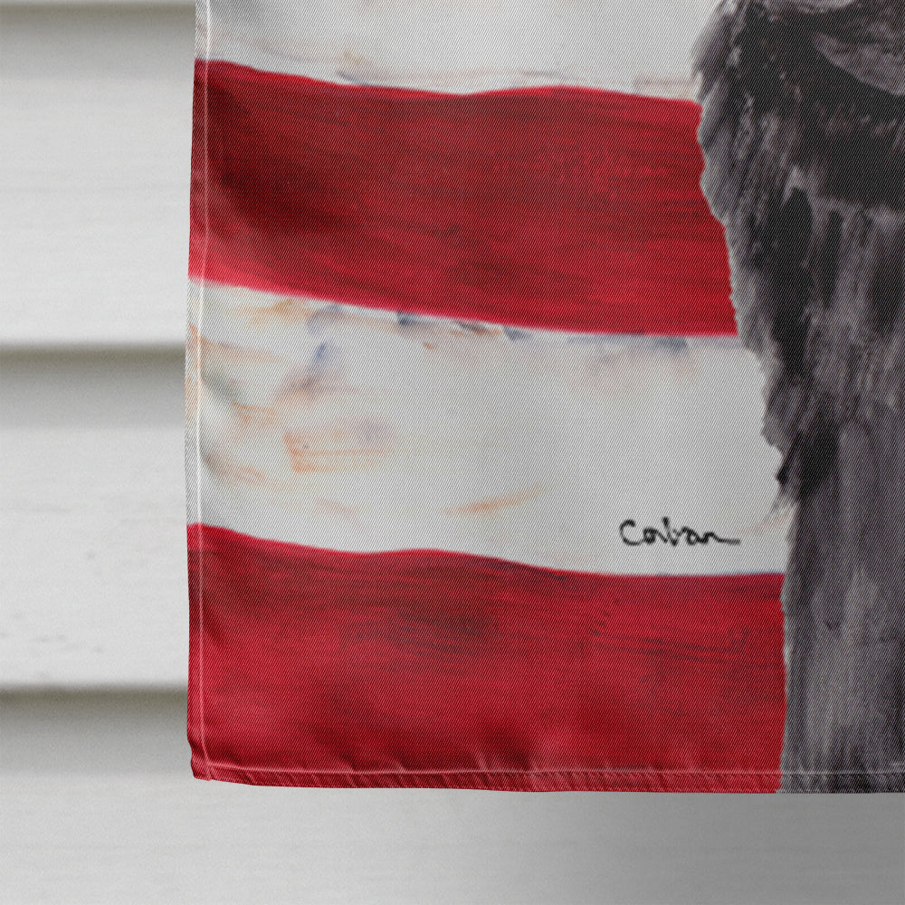USA American Flag with Pug House Flag 28x40 Porch Sleeve Pole Decorative Outside Yard Banner Artwork Wall Hanging, Polyester