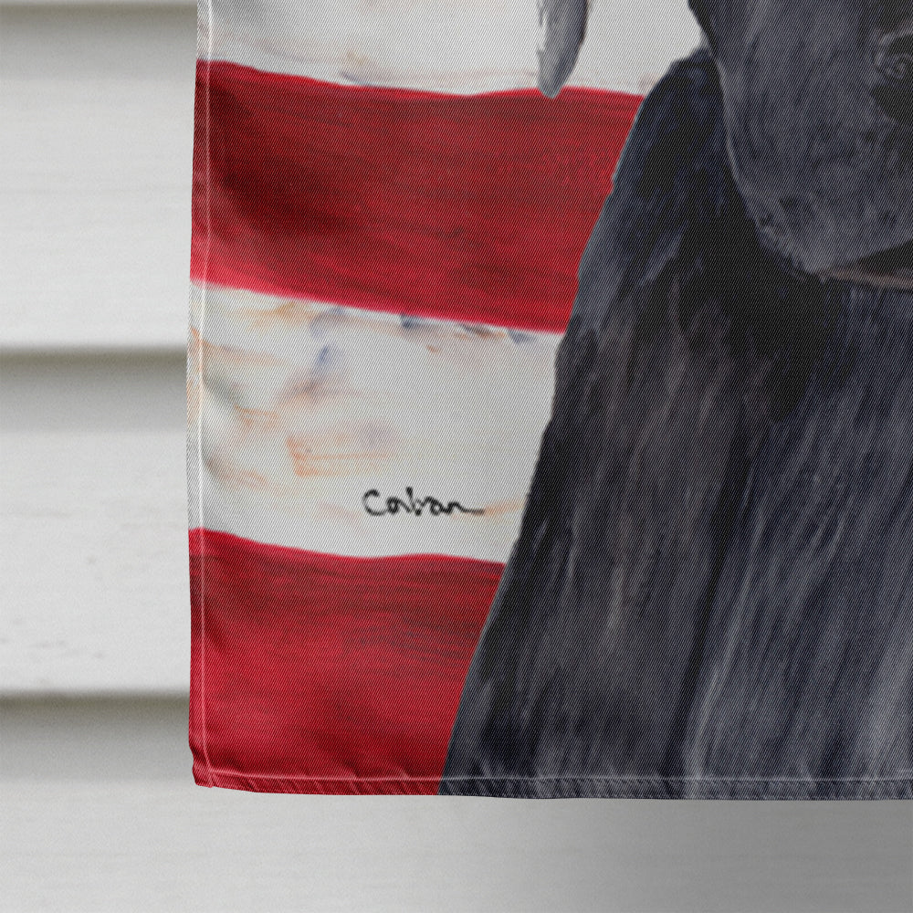 USA American Flag with Labrador House Flag 28x40 Porch Sleeve Pole Decorative Outside Yard Banner Artwork Wall Hanging, Polyester