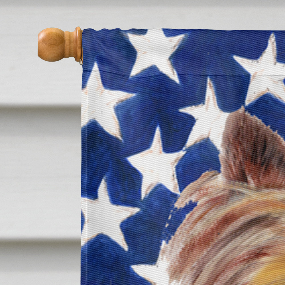 USA American Flag with Yorkie House Flag 28x40 Porch Sleeve Pole Decorative Outside Yard Banner Artwork Wall Hanging, Polyester