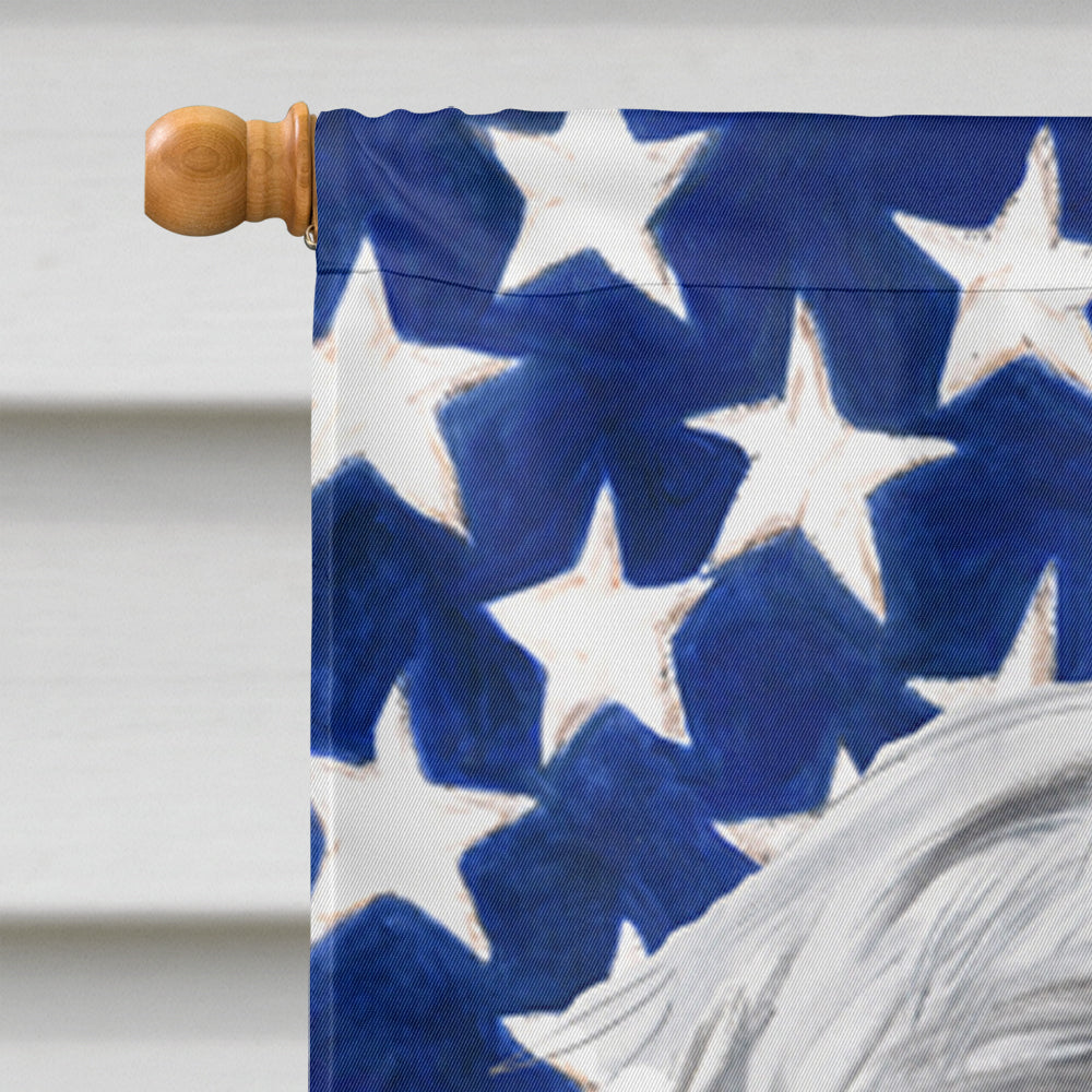 USA American Flag with Shih Tzu House Flag 28x40 Porch Sleeve Pole Decorative Outside Yard Banner Artwork Wall Hanging, Polyester