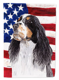 USA American Flag with Springer Spaniel House Flag 28x40 Porch Sleeve Pole Decorative Outside Yard Banner Artwork Wall Hanging, Polyester