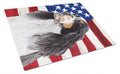 USA American Flag with Springer Spaniel Cutting Board Tempered Glass Kitchen Cutting Surface, Heat Resistant Chopping, Non-Slip Feet, Food Prep & Serving