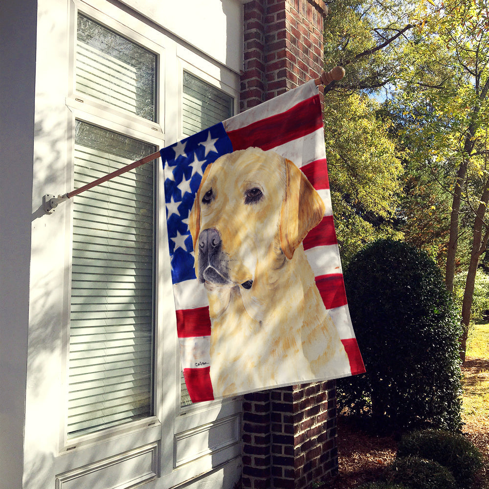 USA American Flag with Labrador House Flag 28x40 Porch Sleeve Pole Decorative Outside Yard Banner Artwork Wall Hanging, Polyester