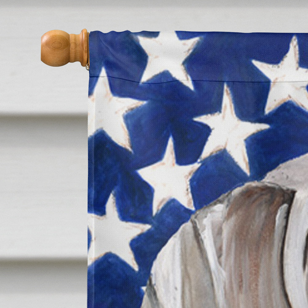 USA American Flag with Weimaraner House Flag 28x40 Porch Sleeve Pole Decorative Outside Yard Banner Artwork Wall Hanging, Polyester