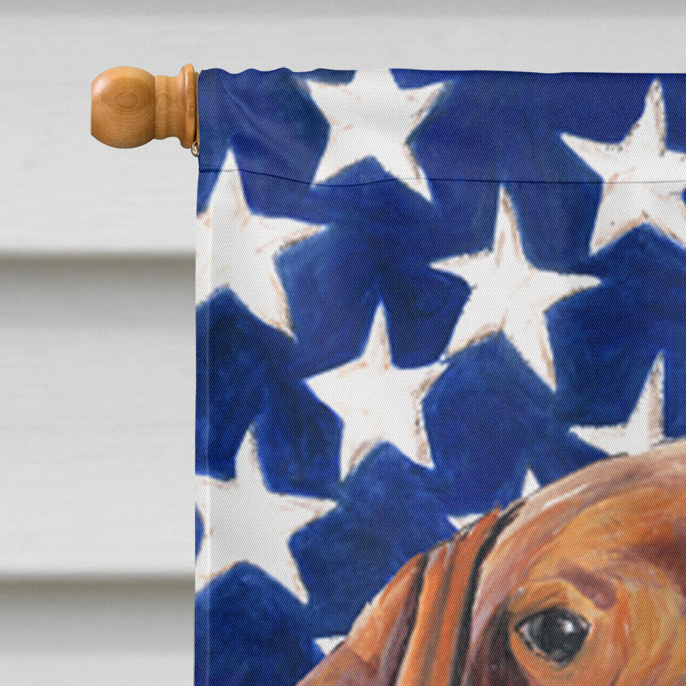 USA American Flag with Vizsla House Flag 28x40 Porch Sleeve Pole Decorative Outside Yard Banner Artwork Wall Hanging, Polyester