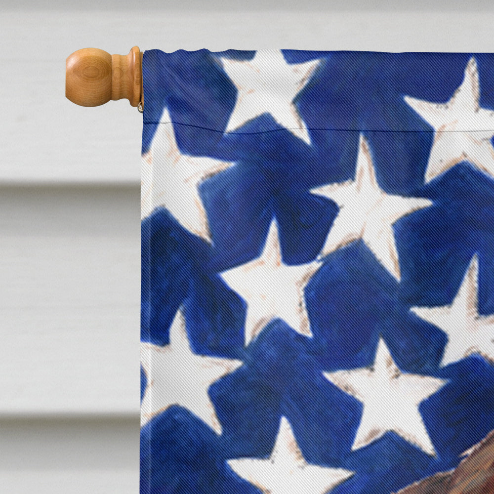 USA American Flag with Welsh Springer Spaniel House Flag 28x40 Porch Sleeve Pole Decorative Outside Yard Banner Artwork Wall Hanging, Polyester