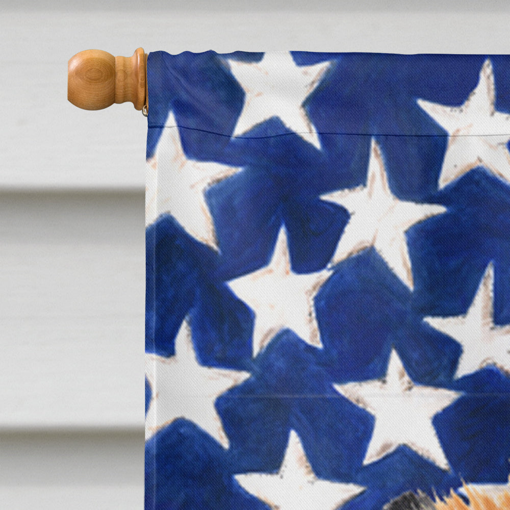 USA American Flag with Chow Chow House Flag 28x40 Porch Sleeve Pole Decorative Outside Yard Banner Artwork Wall Hanging, Polyester