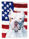 USA American Flag with Pit Bull House Flag 28x40 Porch Sleeve Pole Decorative Outside Yard Banner Artwork Wall Hanging, Polyester