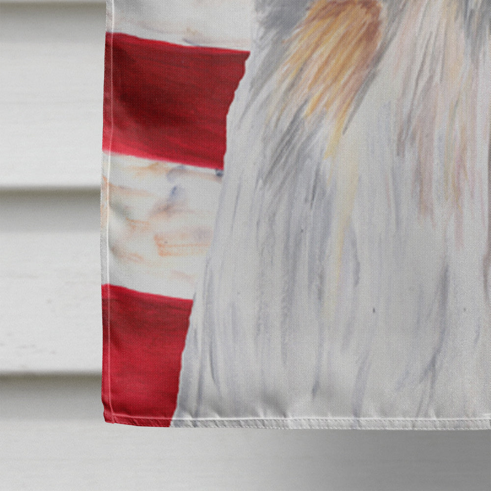 USA American Flag with Shih Tzu House Flag 28x40 Porch Sleeve Pole Decorative Outside Yard Banner Artwork Wall Hanging, Polyester