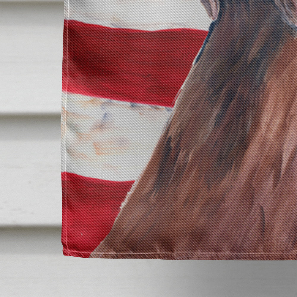 USA American Flag with Labrador House Flag 28x40 Porch Sleeve Pole Decorative Outside Yard Banner Artwork Wall Hanging, Polyester