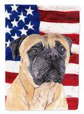 USA American Flag with Mastiff House Flag 28x40 Porch Sleeve Pole Decorative Outside Yard Banner Artwork Wall Hanging, Polyester