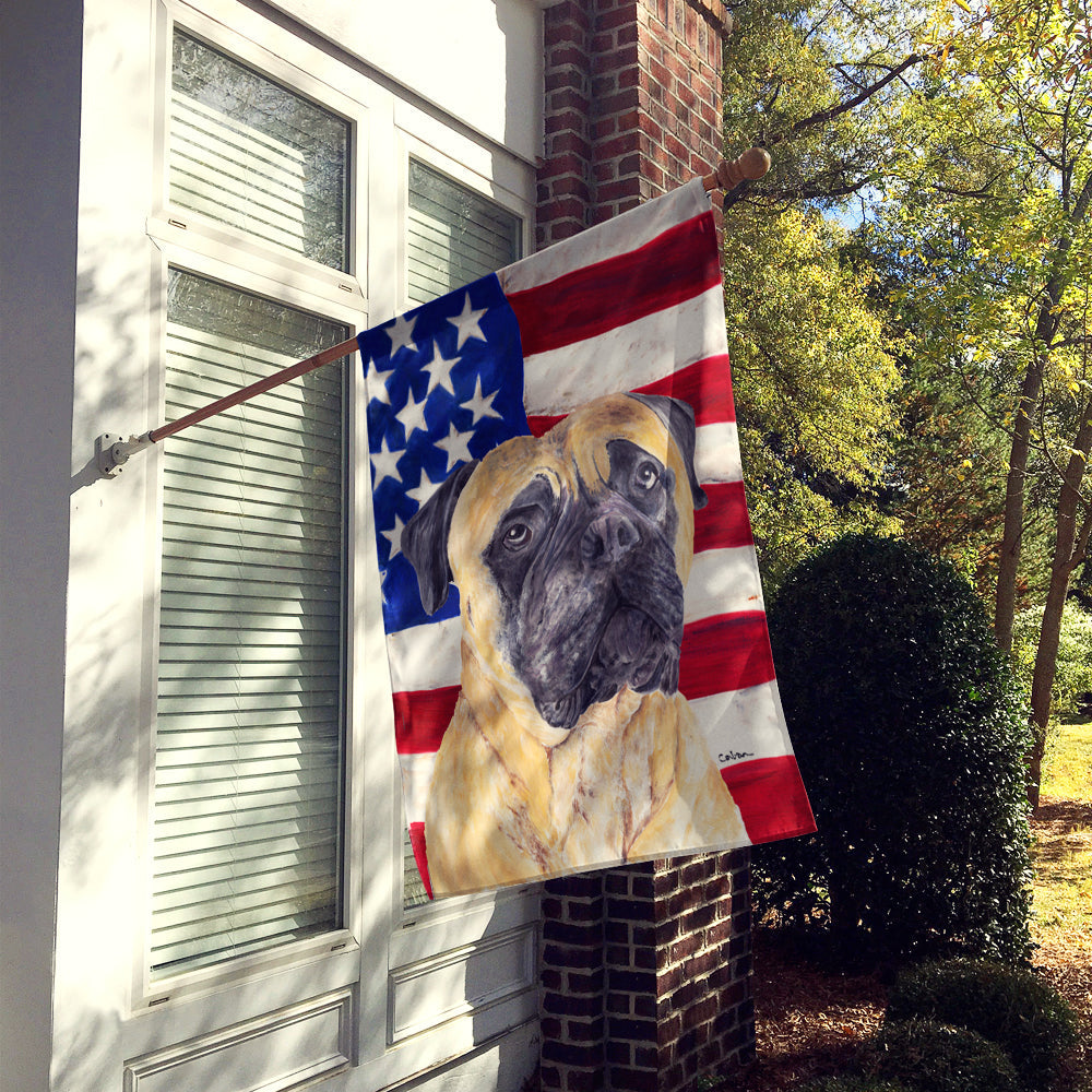 USA American Flag with Mastiff House Flag 28x40 Porch Sleeve Pole Decorative Outside Yard Banner Artwork Wall Hanging, Polyester
