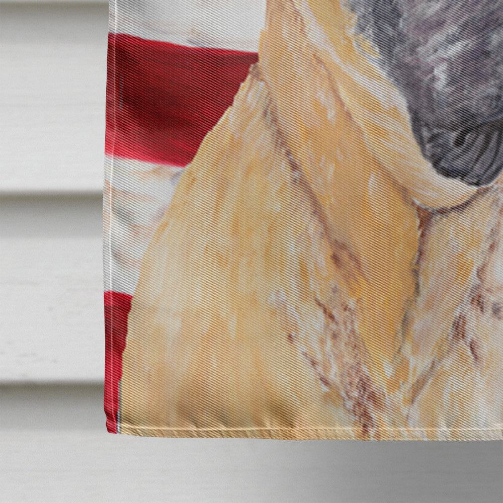 USA American Flag with Mastiff House Flag 28x40 Porch Sleeve Pole Decorative Outside Yard Banner Artwork Wall Hanging, Polyester