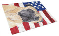 USA American Flag with Mastiff Cutting Board Tempered Glass Kitchen Cutting Surface, Heat Resistant Chopping, Non-Slip Feet, Food Prep & Serving