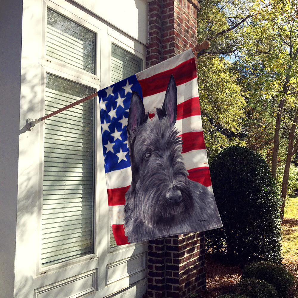 USA American Flag with Scottish Terrier House Flag 28x40 Porch Sleeve Pole Decorative Outside Yard Banner Artwork Wall Hanging, Polyester