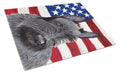 USA American Flag with Scottish Terrier Cutting Board Tempered Glass Kitchen Cutting Surface, Heat Resistant Chopping, Non-Slip Feet, Food Prep & Serving