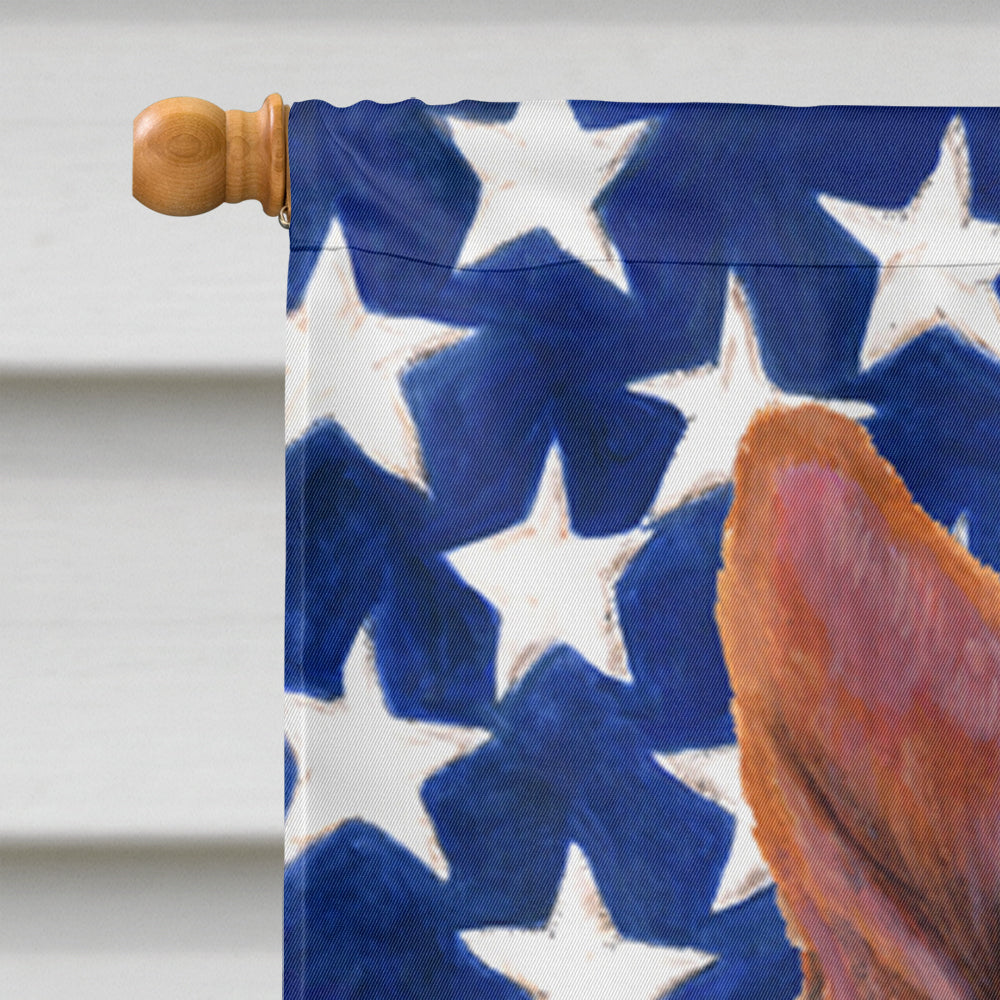 USA American Flag with Basenji House Flag 28x40 Porch Sleeve Pole Decorative Outside Yard Banner Artwork Wall Hanging, Polyester