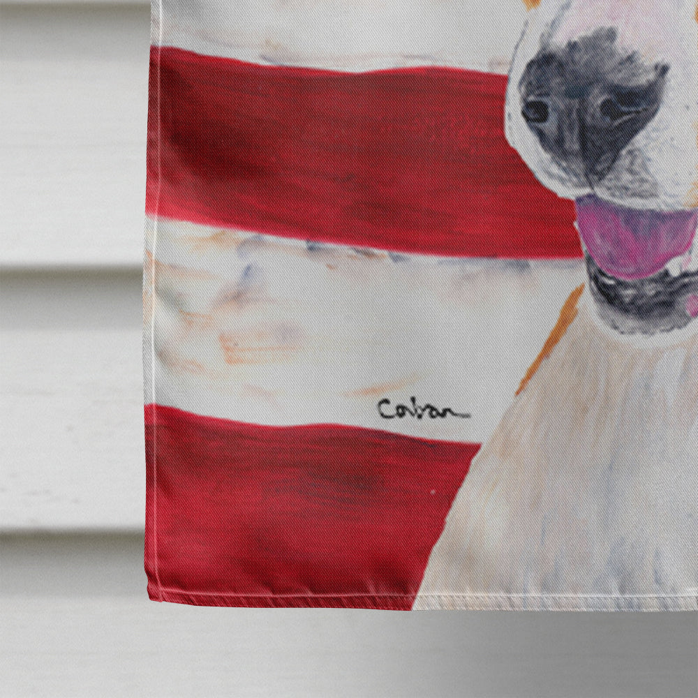 USA American Flag with Basenji House Flag 28x40 Porch Sleeve Pole Decorative Outside Yard Banner Artwork Wall Hanging, Polyester