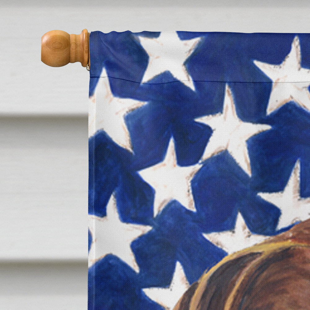 USA American Flag with German Shorthaired Pointer House Flag 28x40 Porch Sleeve Pole Decorative Outside Yard Banner Artwork Wall Hanging, Polyester