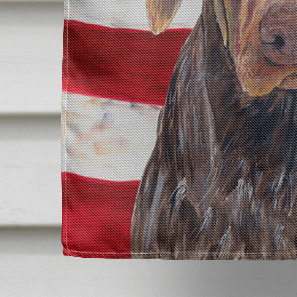 USA American Flag with German Shorthaired Pointer House Flag 28x40 Porch Sleeve Pole Decorative Outside Yard Banner Artwork Wall Hanging, Polyester