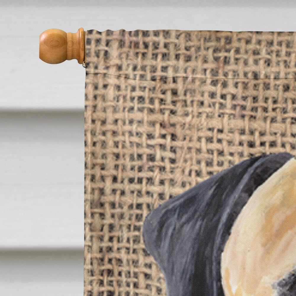 Mastiff Faux Burlap and Pine cones House Flag 28x40 Porch Sleeve Pole Decorative Outside Yard Banner Artwork Wall Hanging, Polyester