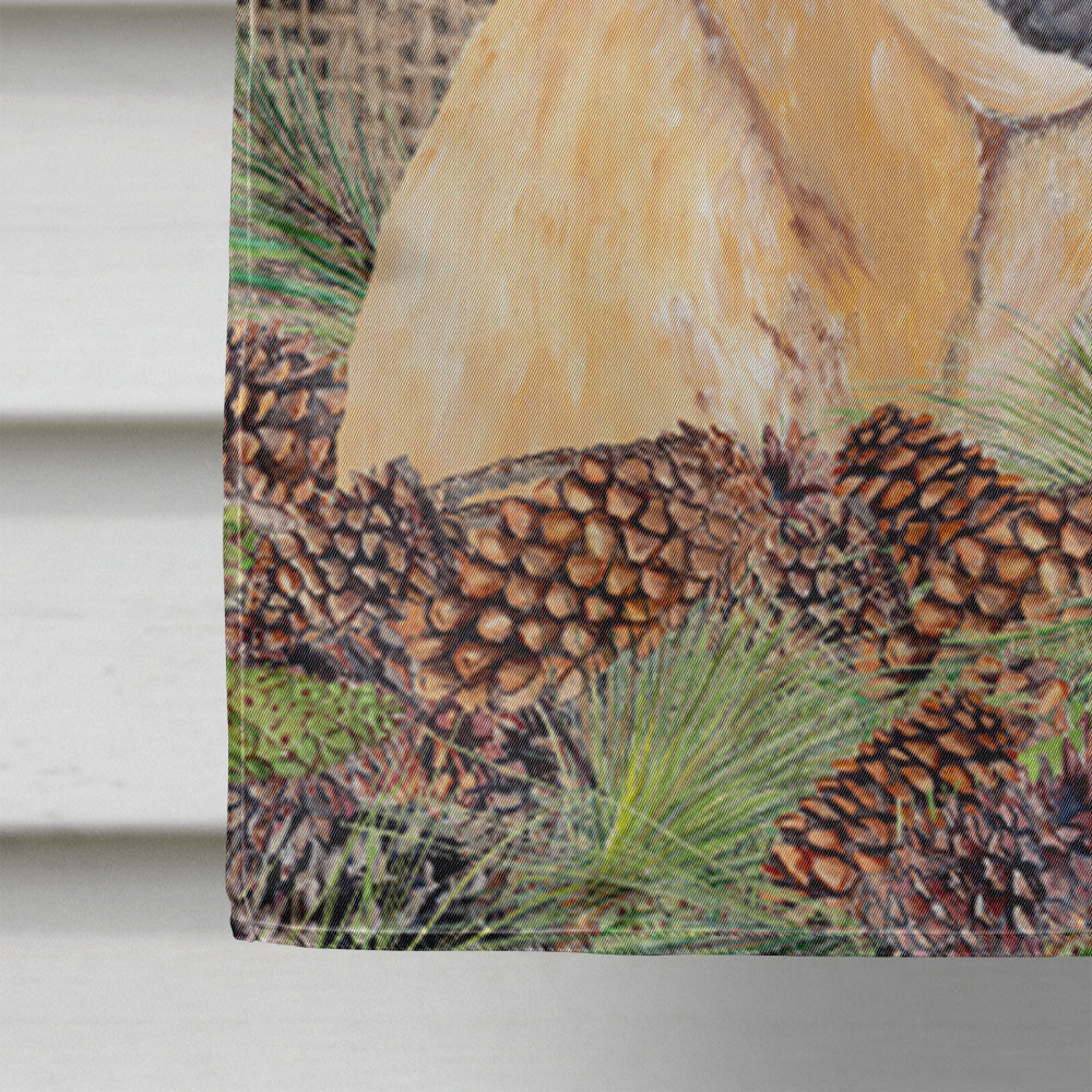 Mastiff Faux Burlap and Pine cones House Flag 28x40 Porch Sleeve Pole Decorative Outside Yard Banner Artwork Wall Hanging, Polyester