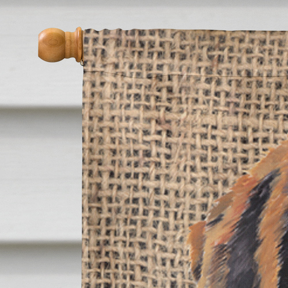 Saint Bernard Faux Burlap and Pine cones House Flag 28x40 Porch Sleeve Pole Decorative Outside Yard Banner Artwork Wall Hanging, Polyester
