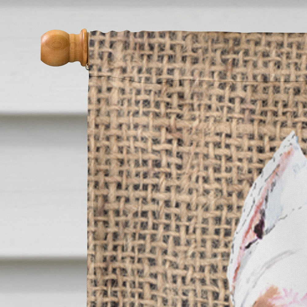 Pit Bull Faux Burlap and Pine cones House Flag 28x40 Porch Sleeve Pole Decorative Outside Yard Banner Artwork Wall Hanging, Polyester