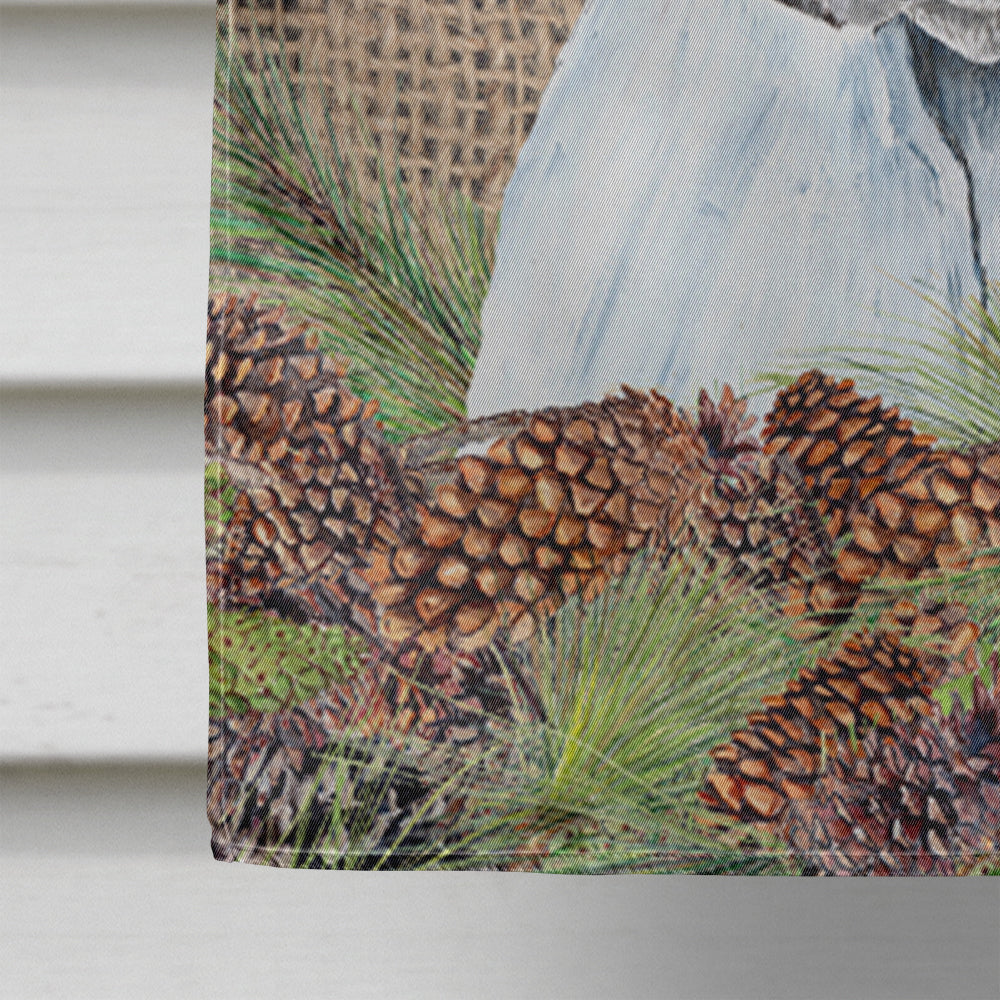 Pit Bull Faux Burlap and Pine cones House Flag 28x40 Porch Sleeve Pole Decorative Outside Yard Banner Artwork Wall Hanging, Polyester