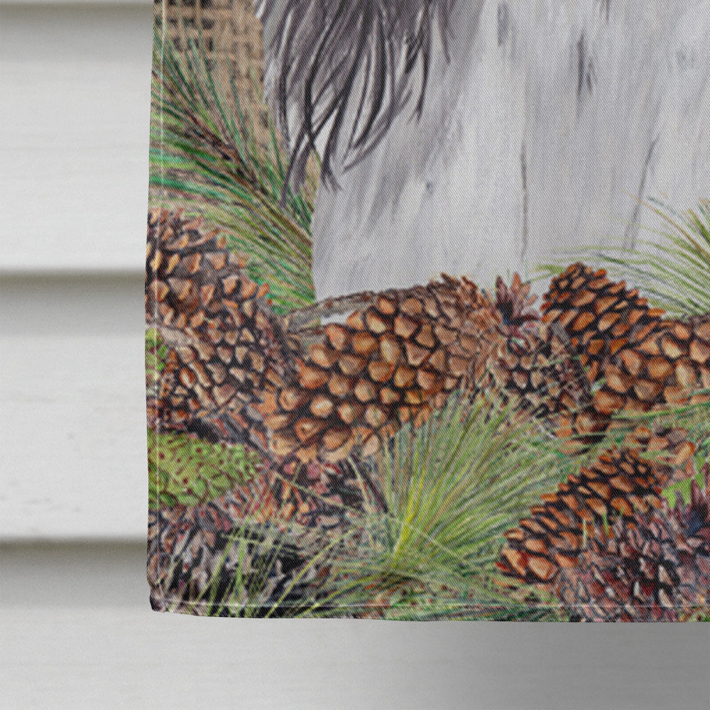 Springer Spaniel Faux Burlap and Pine cones House Flag 28x40 Porch Sleeve Pole Decorative Outside Yard Banner Artwork Wall Hanging, Polyester
