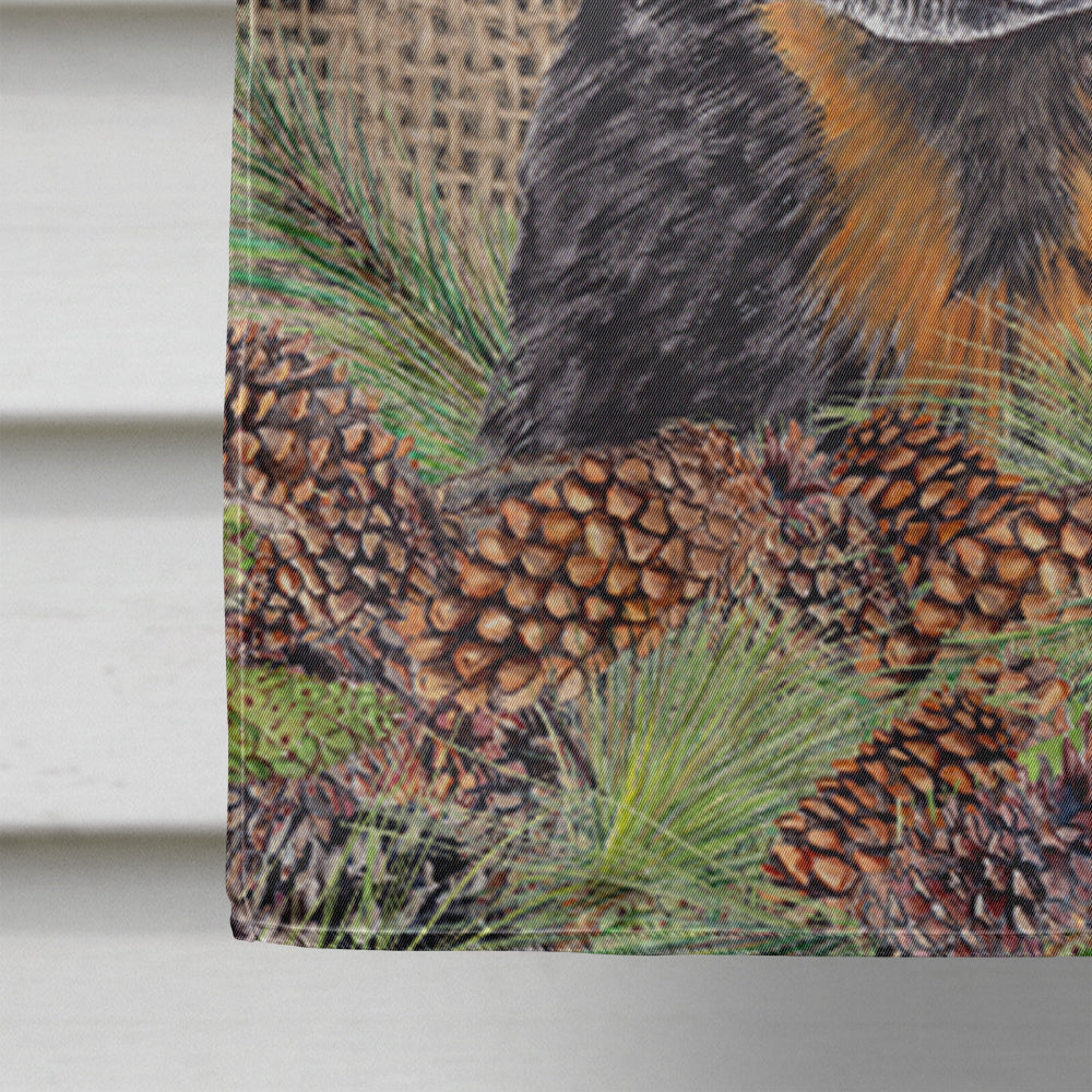 Australian Cattle Dog Faux Burlap and Pine cones House Flag 28x40 Porch Sleeve Pole Decorative Outside Yard Banner Artwork Wall Hanging, Polyester