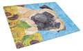 Mastiff in Summer Flowers Cutting Board Tempered Glass Kitchen Cutting Surface, Heat Resistant Chopping, Non-Slip Feet, Food Prep & Serving