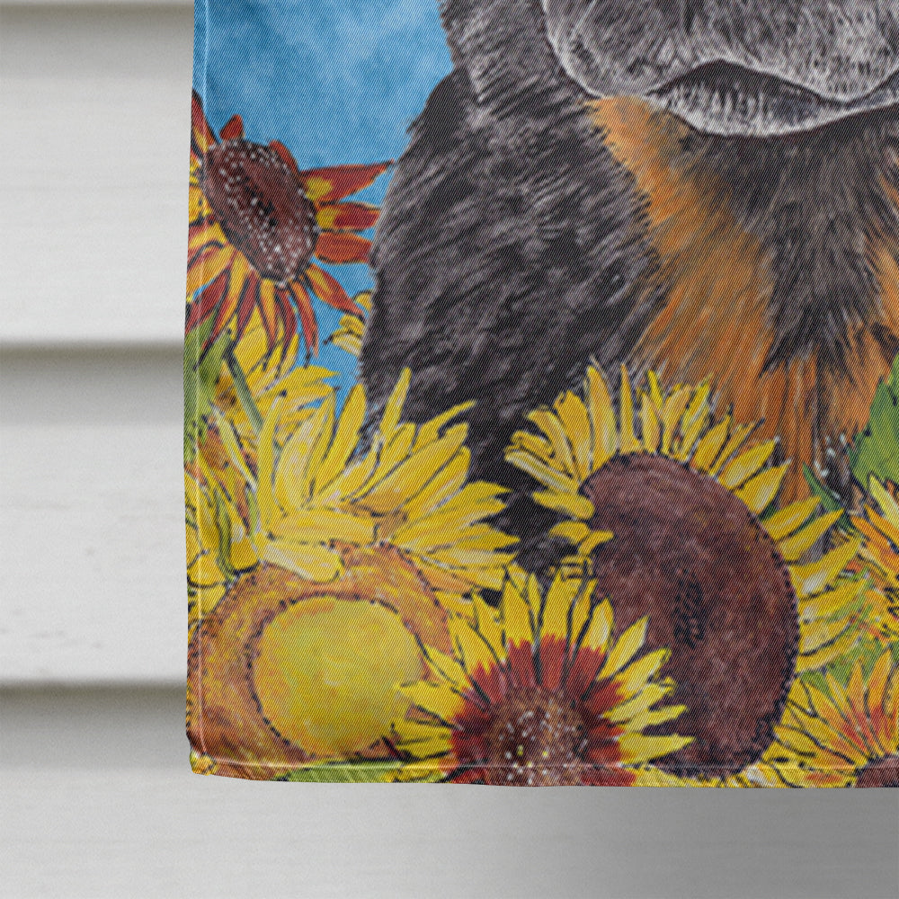 Australian Cattle Dog in Summer Flowers House Flag 28x40 Porch Sleeve Pole Decorative Outside Yard Banner Artwork Wall Hanging, Polyester