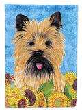 Cairn Terrier in Summer Flowers House Flag 28x40 Porch Sleeve Pole Decorative Outside Yard Banner Artwork Wall Hanging, Polyester