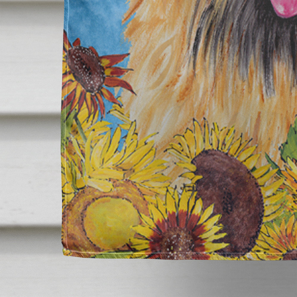 Cairn Terrier in Summer Flowers House Flag 28x40 Porch Sleeve Pole Decorative Outside Yard Banner Artwork Wall Hanging, Polyester