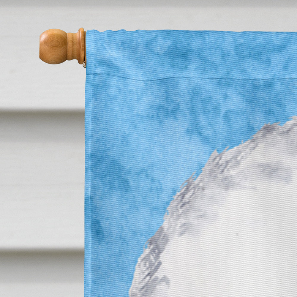 Bichon Frise in Summer Flowers House Flag 28x40 Porch Sleeve Pole Decorative Outside Yard Banner Artwork Wall Hanging, Polyester