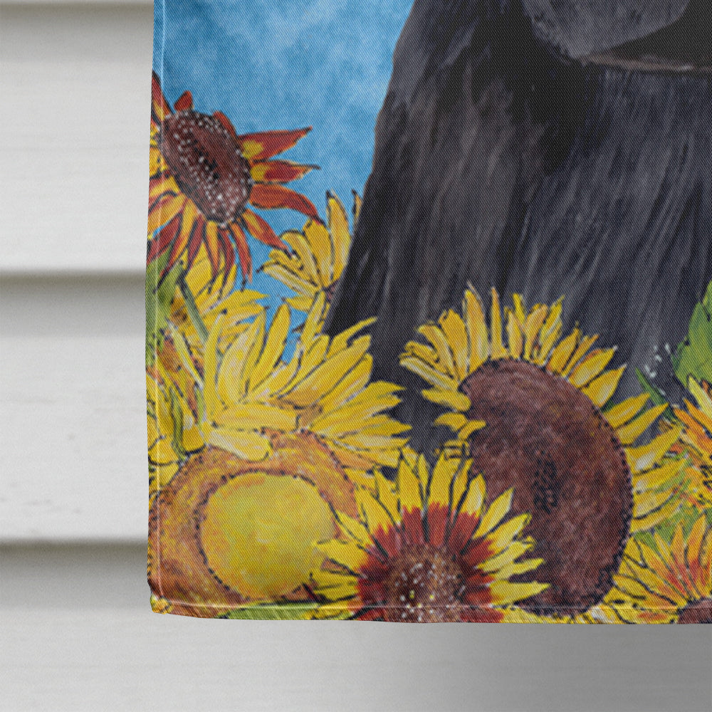 Labrador in Summer Flowers House Flag 28x40 Porch Sleeve Pole Decorative Outside Yard Banner Artwork Wall Hanging, Polyester