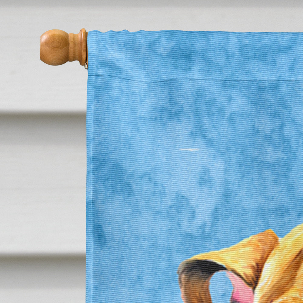 Bulldog English in Summer Flowers House Flag 28x40 Porch Sleeve Pole Decorative Outside Yard Banner Artwork Wall Hanging, Polyester