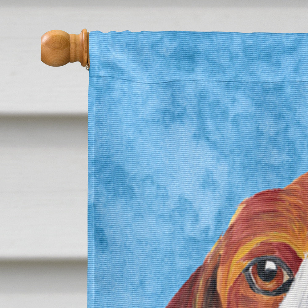 Beagle in Summer Flowers House Flag 28x40 Porch Sleeve Pole Decorative Outside Yard Banner Artwork Wall Hanging, Polyester