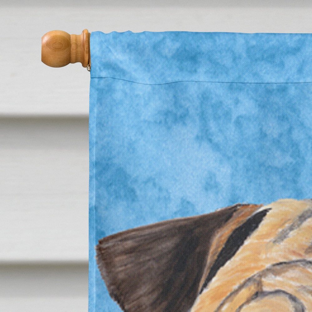 Pug in Summer Flowers House Flag 28x40 Porch Sleeve Pole Decorative Outside Yard Banner Artwork Wall Hanging, Polyester