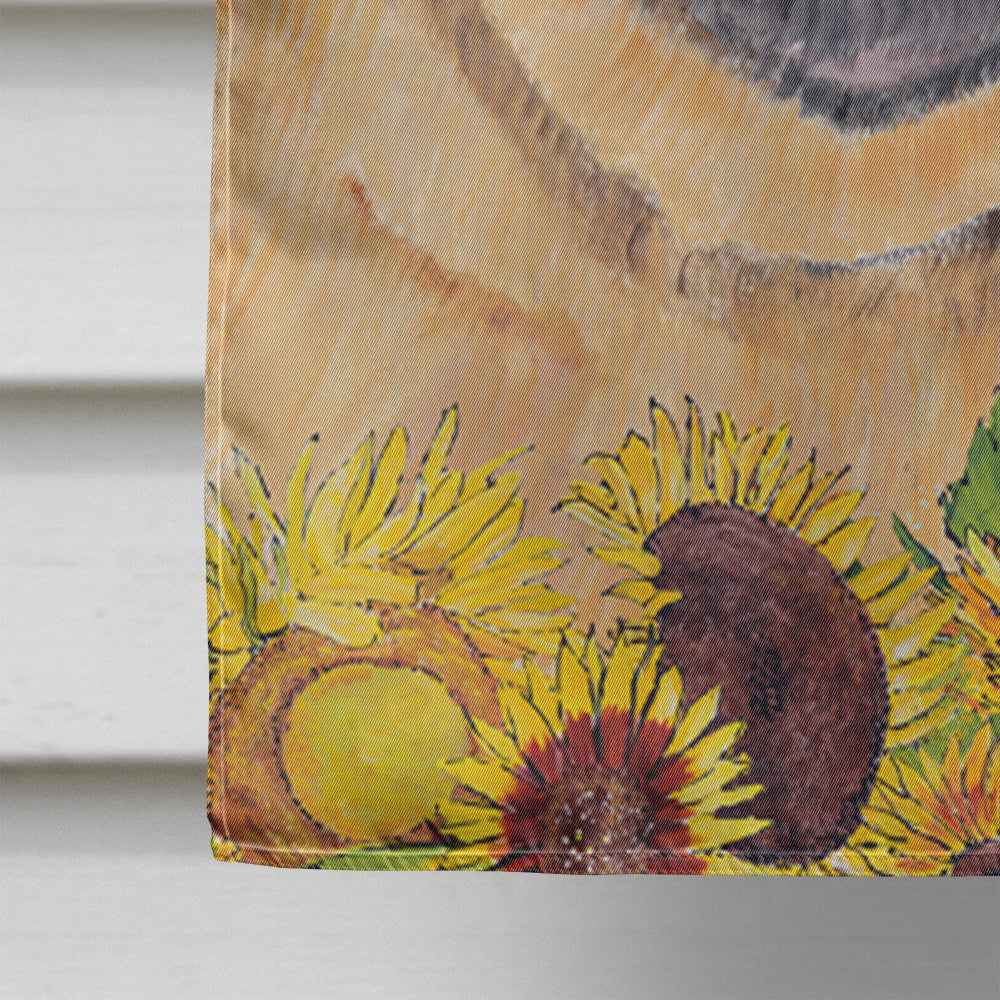 Pug in Summer Flowers House Flag 28x40 Porch Sleeve Pole Decorative Outside Yard Banner Artwork Wall Hanging, Polyester
