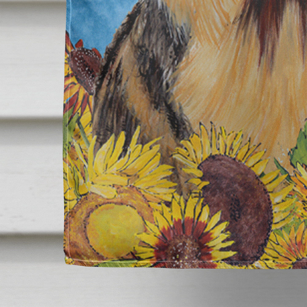 Airedale in Summer Flowers House Flag 28x40 Porch Sleeve Pole Decorative Outside Yard Banner Artwork Wall Hanging, Polyester