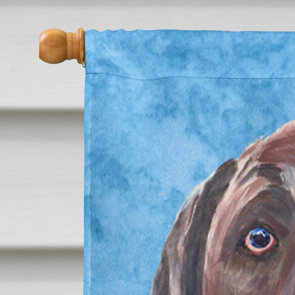 Labrador in Summer Flowers House Flag 28x40 Porch Sleeve Pole Decorative Outside Yard Banner Artwork Wall Hanging, Polyester